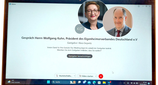 Treffen von Klara Geywitz und Wolfgang Kuhn Treffen von Klara Geywitz und Wolfgang Kuhn